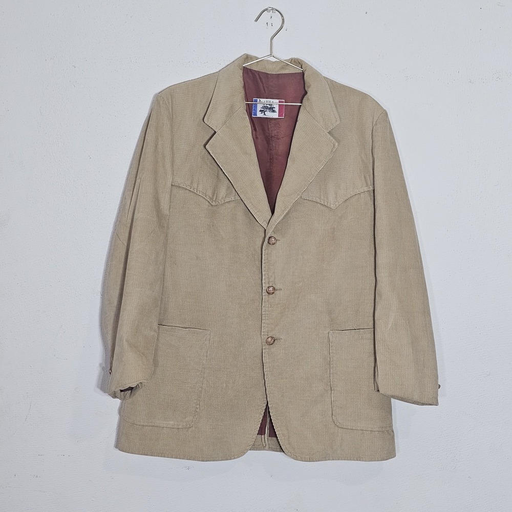 Vintage Brad Whitney Western Blazer Mens Sz L 44 Rust Corduroy Retro Rockabilly